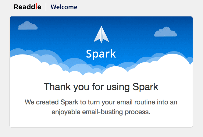 Spark Welcome Message